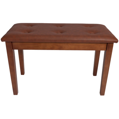 Crown Standard Tufted Duet Piano Stool with Storage Compartment - Walnut — view 2