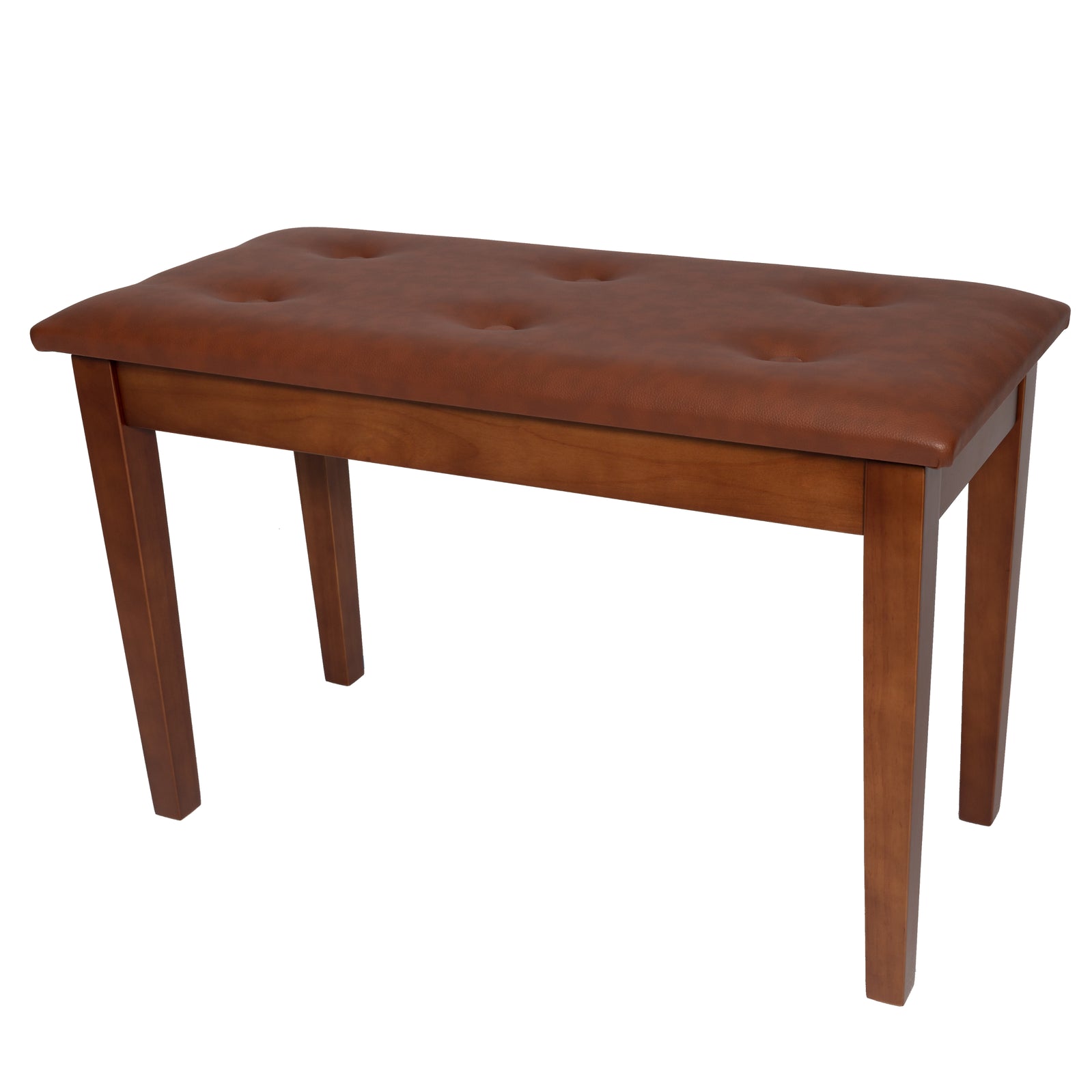 Crown Standard Tufted Duet Piano Stool with Storage Compartment - Walnut