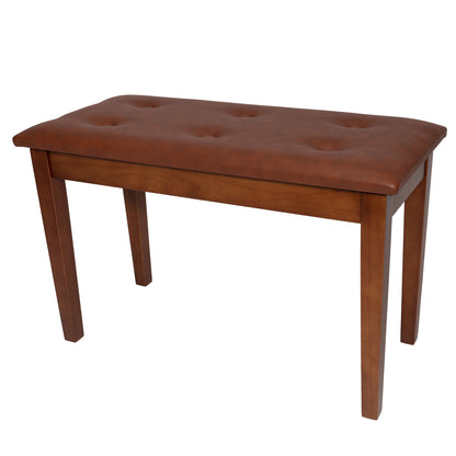 Crown Standard Tufted Duet Piano Stool with Storage Compartment - Walnut