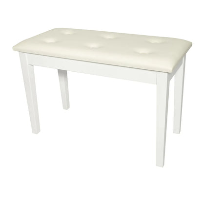 Crown Standard Tufted Duet Piano Stool with Storage Compartment - White