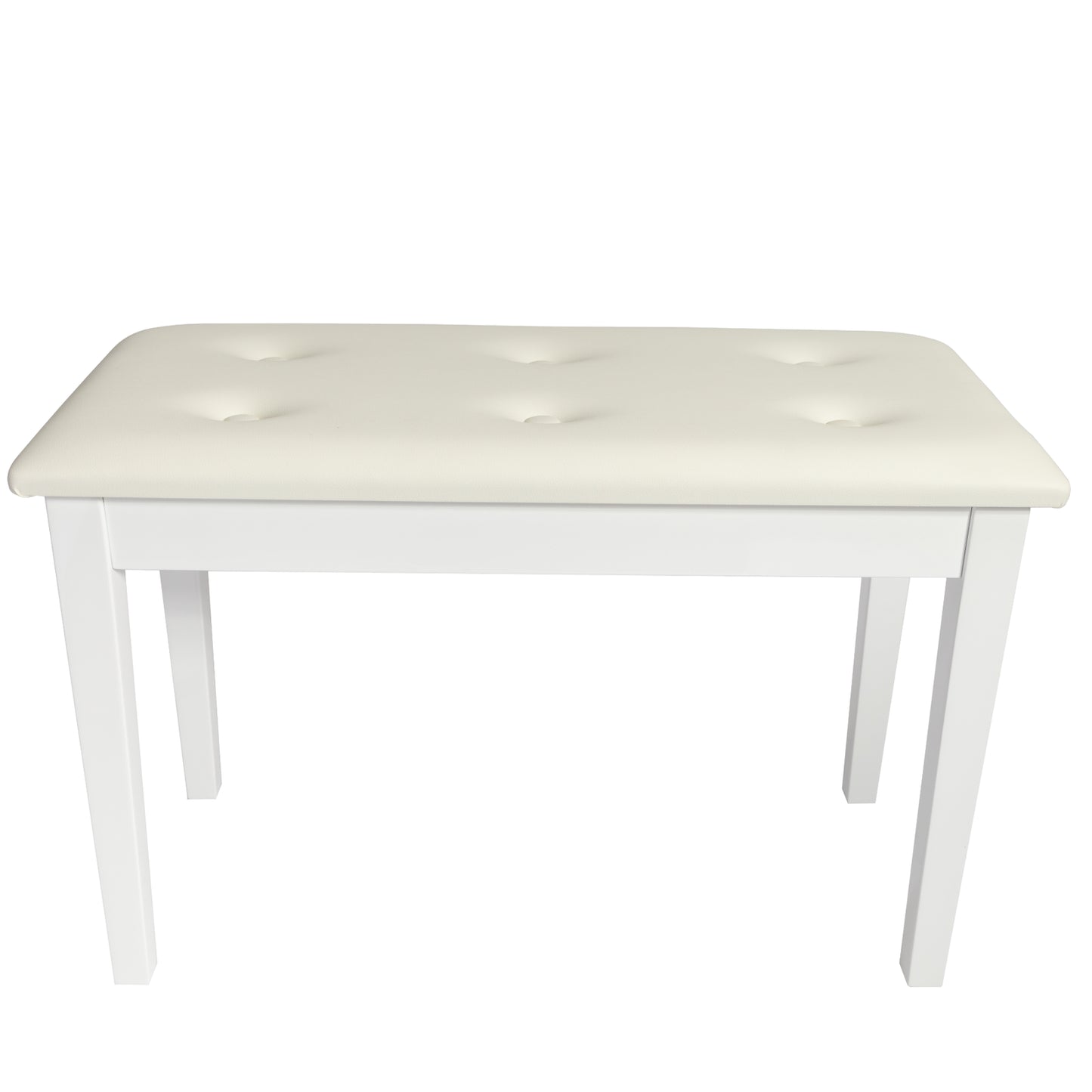 Crown Standard Tufted Duet Piano Stool with Storage Compartment - White — view 2
