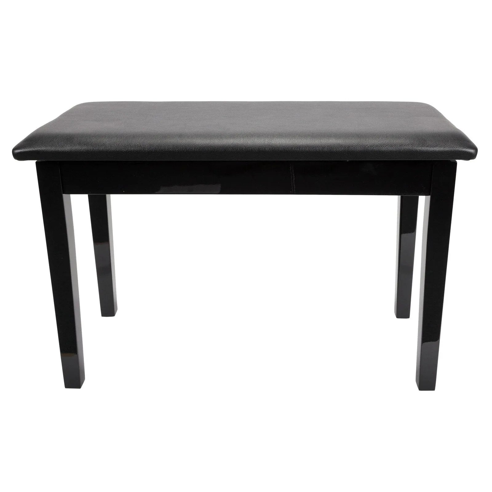 Crown Standard Duet Piano Stool with Storage Compartment, Black Faux Leather Seat, Wood Frame, 76cm W, CPS-1C-BLK — view 3