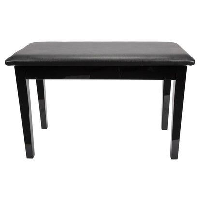 Crown Standard Duet Piano Stool with Storage Compartment, Black Faux Leather Seat, Wood Frame, 76cm W, CPS-1C-BLK — view 3