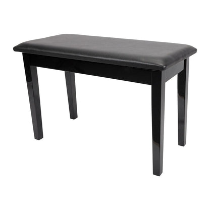 Crown Standard Duet Piano Stool with Storage Compartment, Black Faux Leather Seat, Wood Frame, 76cm W, CPS-1C-BLK
