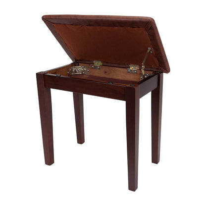 Crown Compact Piano Stool with Storage Compartment - Walnut Finish — view 2