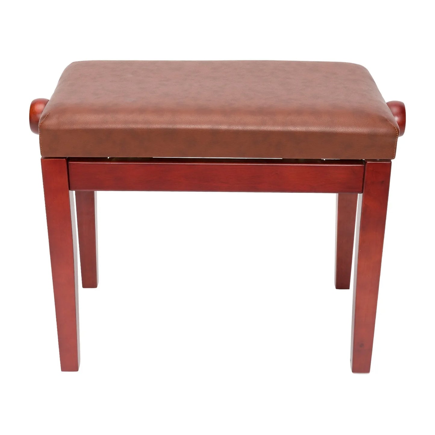 Crown Height Adjustable Piano Stool - Mahogany, Faux Leather, Sturdy Frame, CPS-3A-MAH, 48cm to 58cm Height, 56cm W x 33cm D — view 2