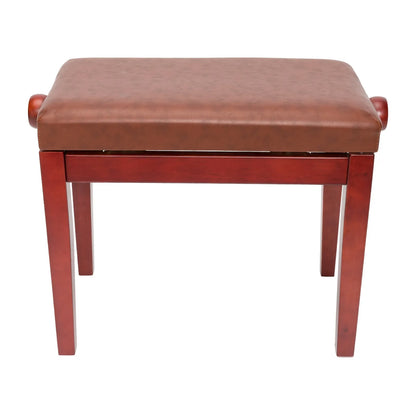 Crown Height Adjustable Piano Stool - Mahogany, Faux Leather, Sturdy Frame, CPS-3A-MAH, 48cm to 58cm Height, 56cm W x 33cm D — view 2