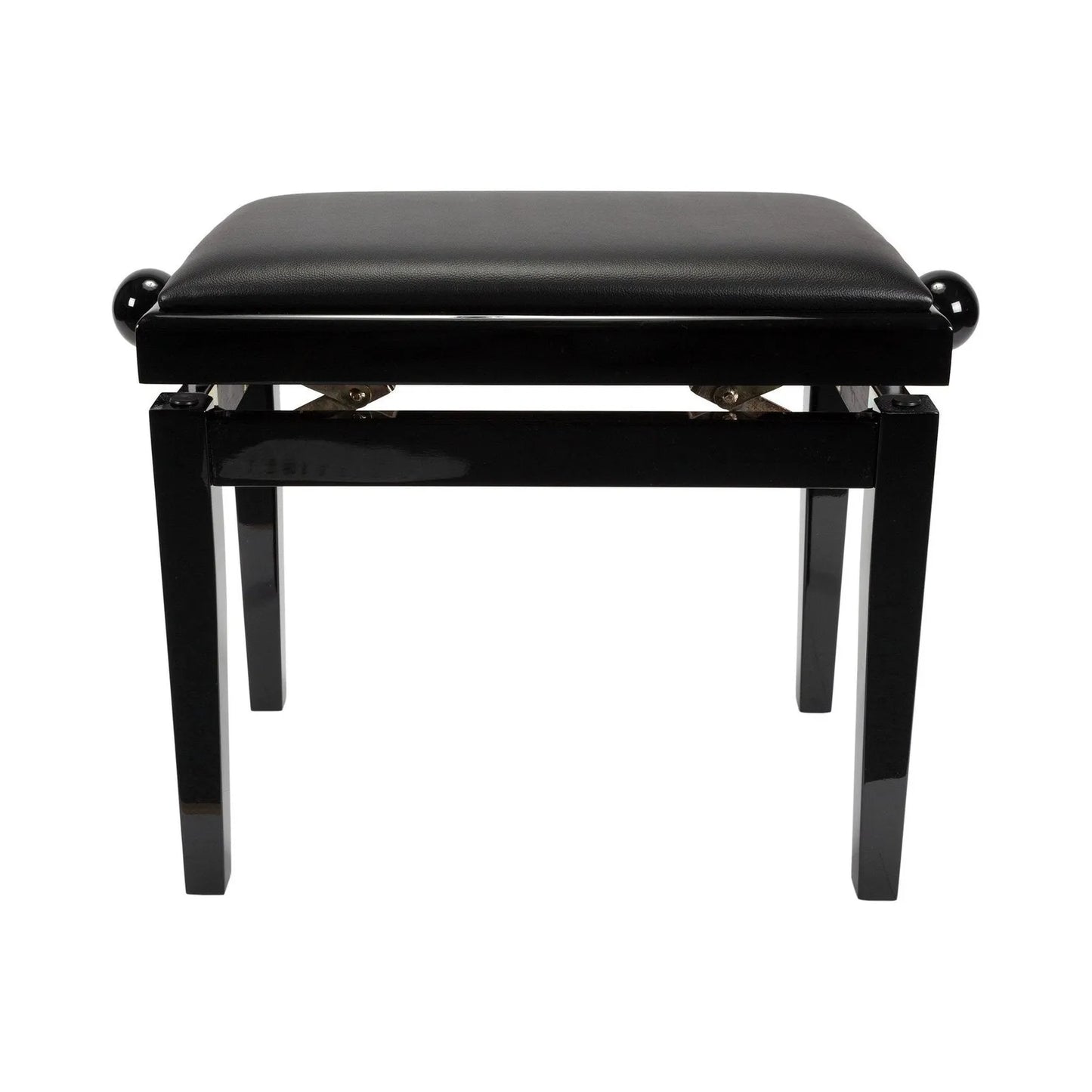 Crown Height Adjustable Piano Stool in Black Faux Leather — view 2