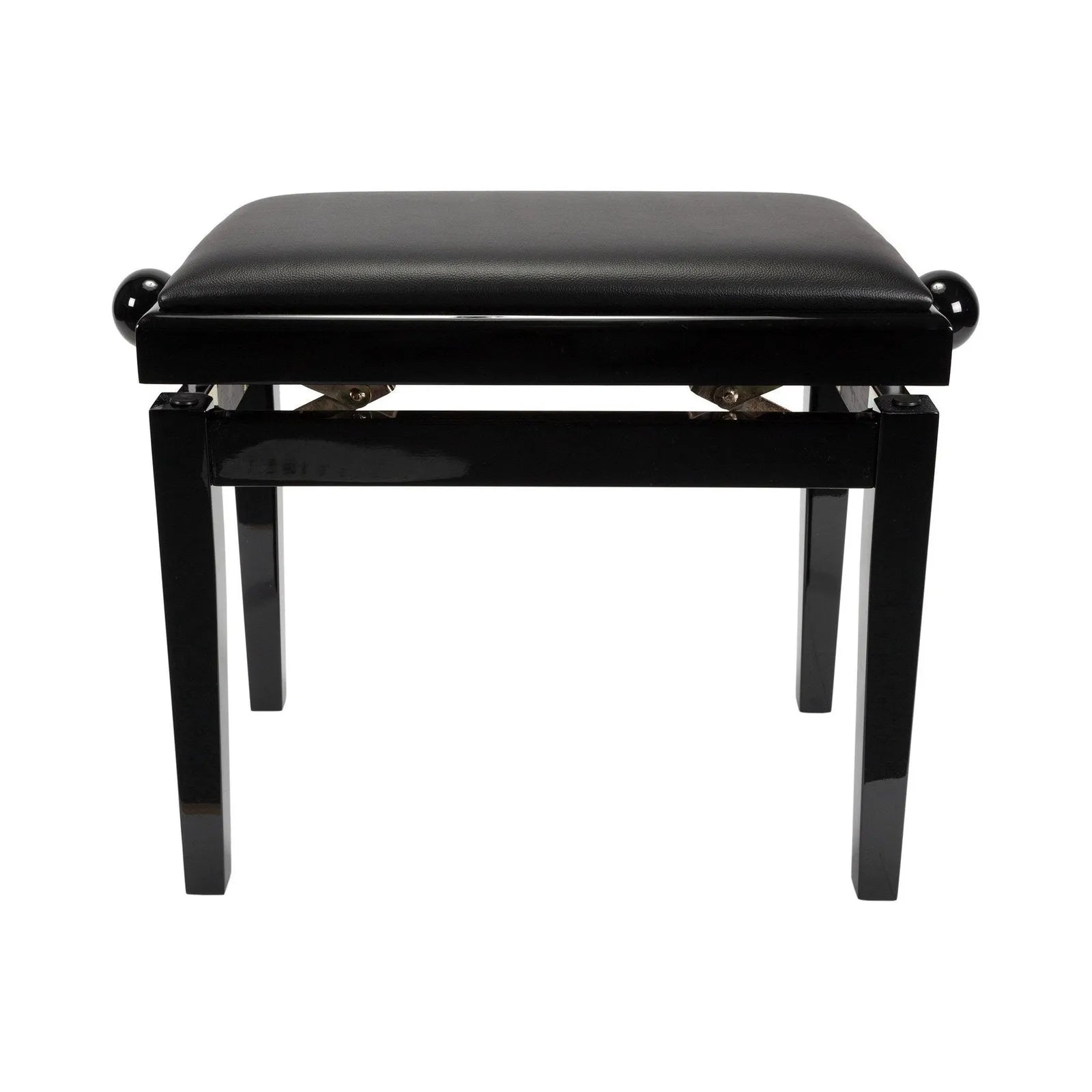 Crown Height Adjustable Piano Stool in Black Faux Leather — view 2