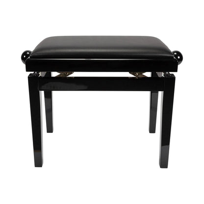 Crown Height Adjustable Piano Stool in Black Faux Leather — view 2