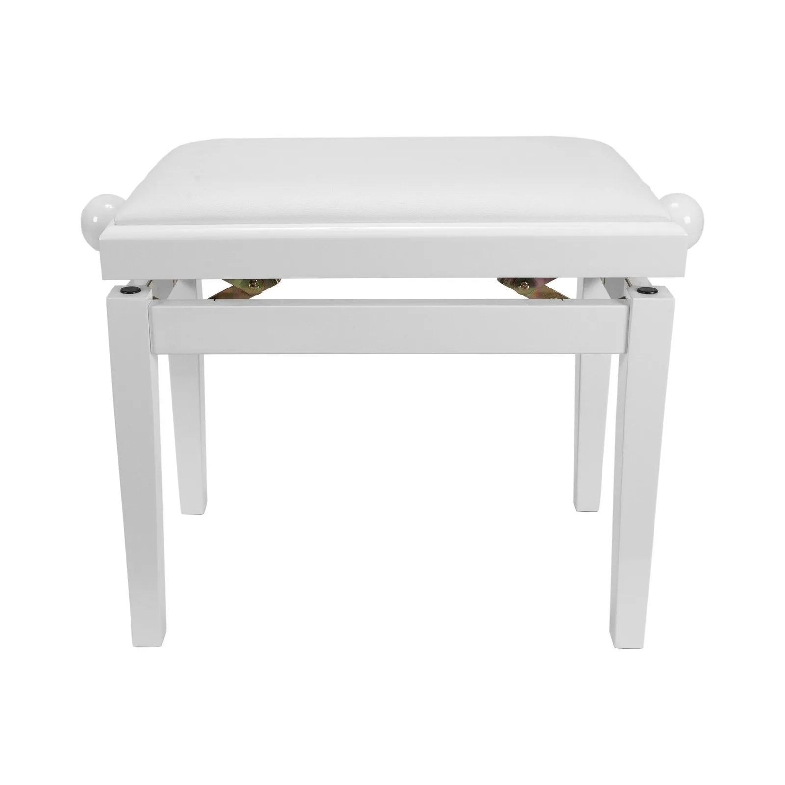 Crown CPS-5A-WHT Height Adjustable Piano Stool - White Gloss Finish, Faux Leather, Wood Frame, 47-57cm Height — view 2