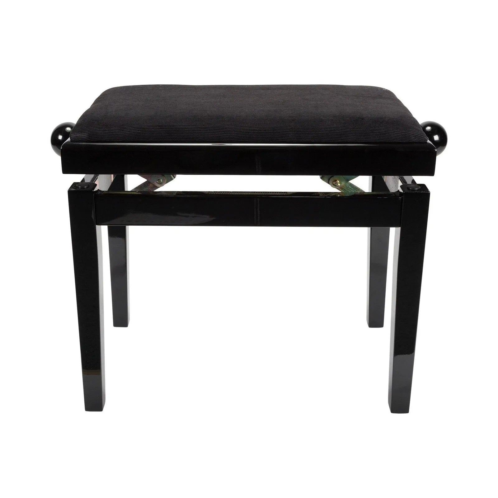 Crown Timber Trim Height Adjustable Piano Stool Black Velvet CPS-5AV-BLK — view 2