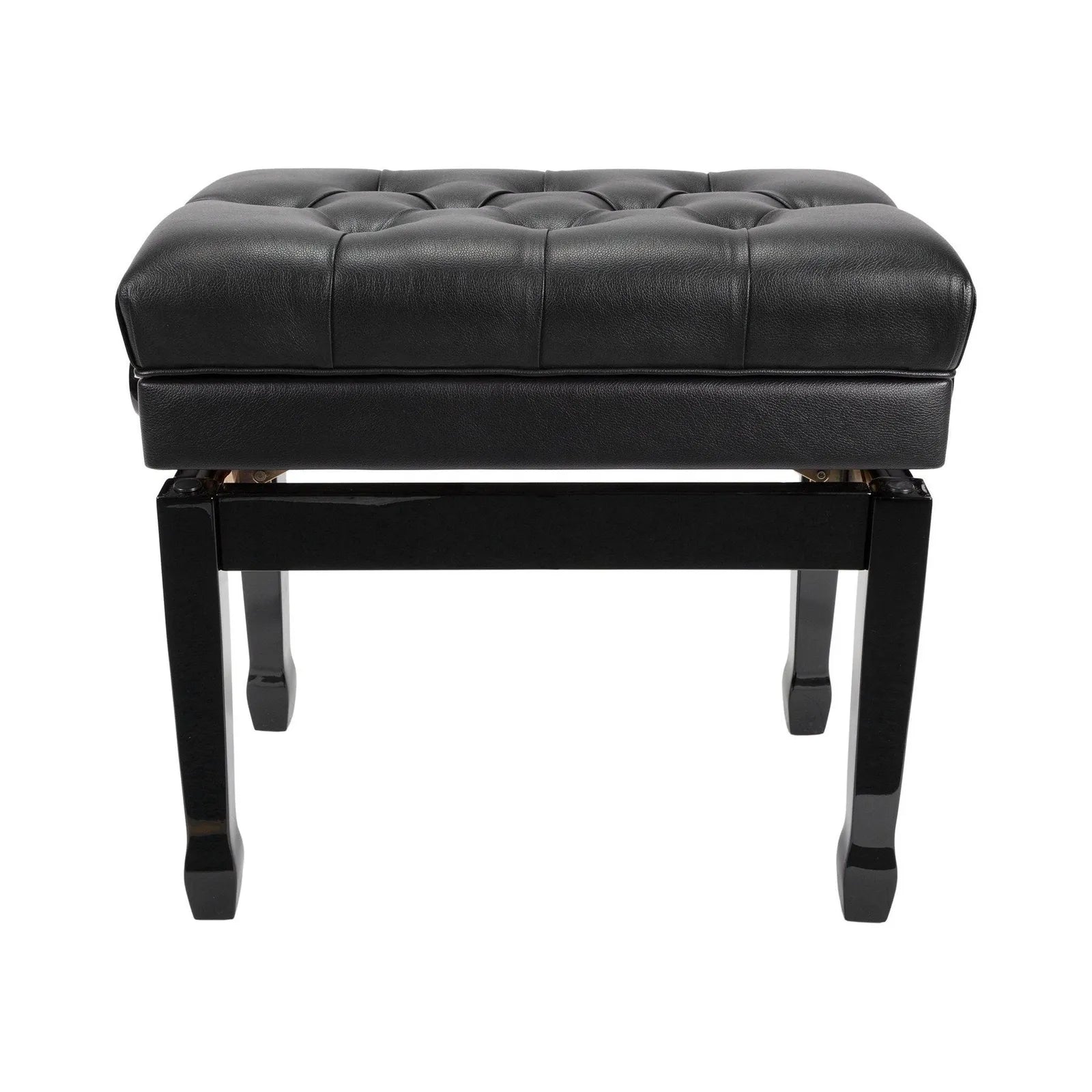 Crown Premium Tufted Double Padded Height Adjustable Piano Stool with Storage Compartment, Black, CPS-7AS-BLK — view 3