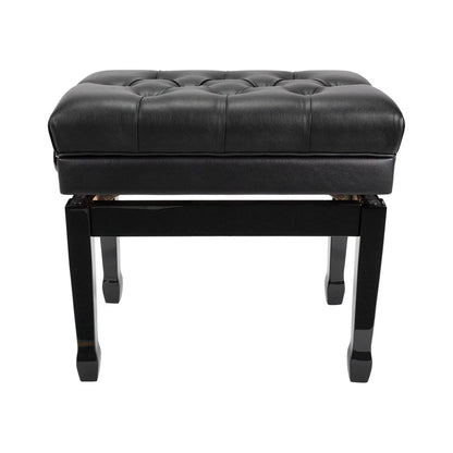 Crown Premium Tufted Double Padded Height Adjustable Piano Stool with Storage Compartment, Black, CPS-7AS-BLK — view 3