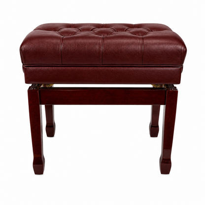 Crown Premium Tufted Double Padded Height Adjustable Piano Stool with Storage Compartment, Mahogany — view 3