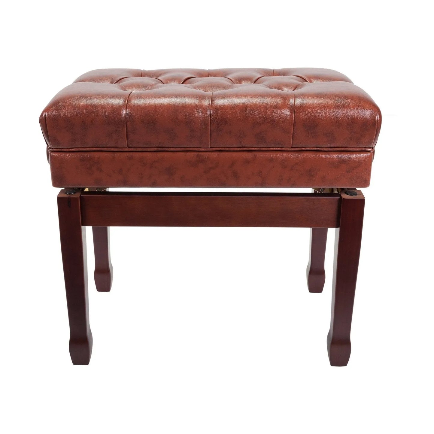 Crown Premium Tufted Double Padded Height Adjustable Piano Stool with Storage Compartment - Walnut — view 3