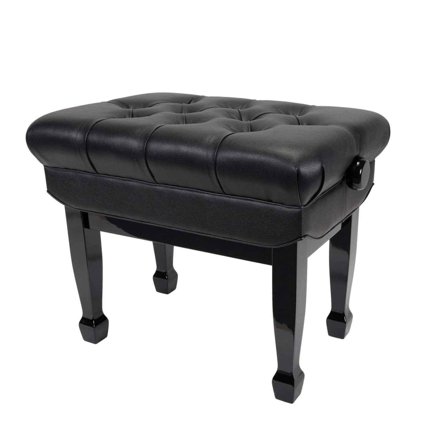 Crown Deluxe Double Padded Height Adjustable Piano Stool - Black, CPS-8A-BLK