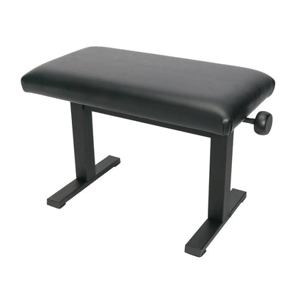 Crown Hydraulic Height Adjustable Piano Stool - Black Finish, Metal, Soft Padded Seat, Non-Slip Feet, 44cm to 61cm Height Range