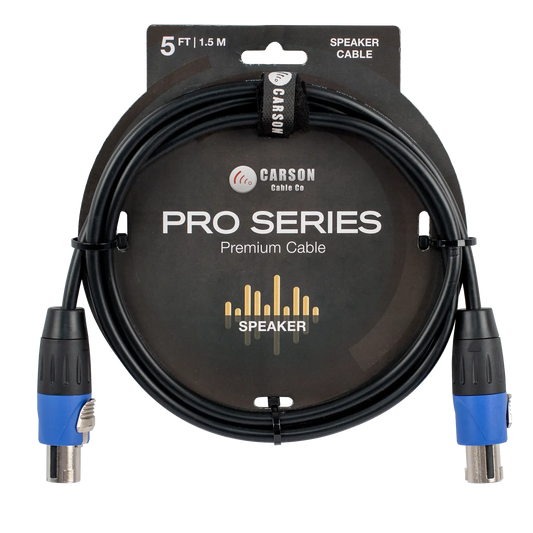 CARSON CABLE CO CARSON PRO 5FT SPEAKON CABLE - Heavy Duty Jumbo Speaker Cable, Black