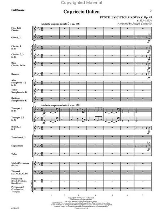 Capriccio Italien Concert Band 3.5 Score Only