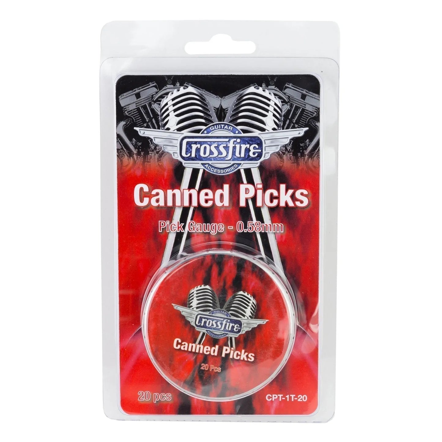 Crossfire 0.58mm Assorted Guitar Picks 20 Pack in Pop-Top Storage Tin — view 2