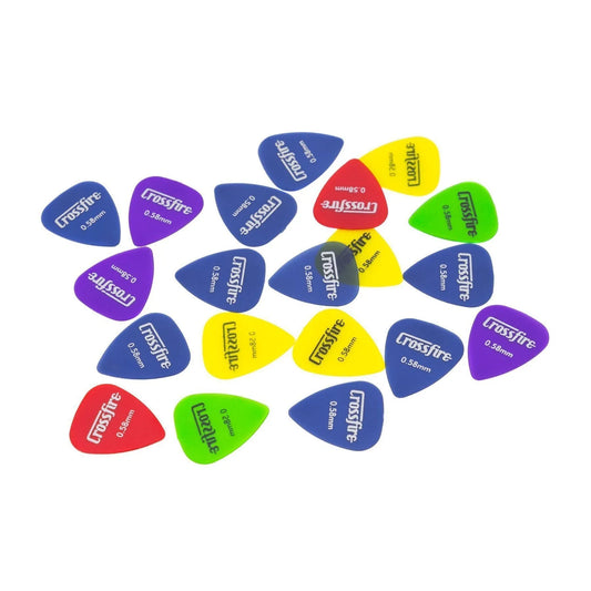 Crossfire 0.58mm Assorted Guitar Picks 20 Pack in Pop-Top Storage Tin