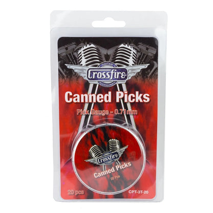 Crossfire 0.71mm Assorted Guitar Picks (20 Pack) in Pop-Top Storage Tin — view 2