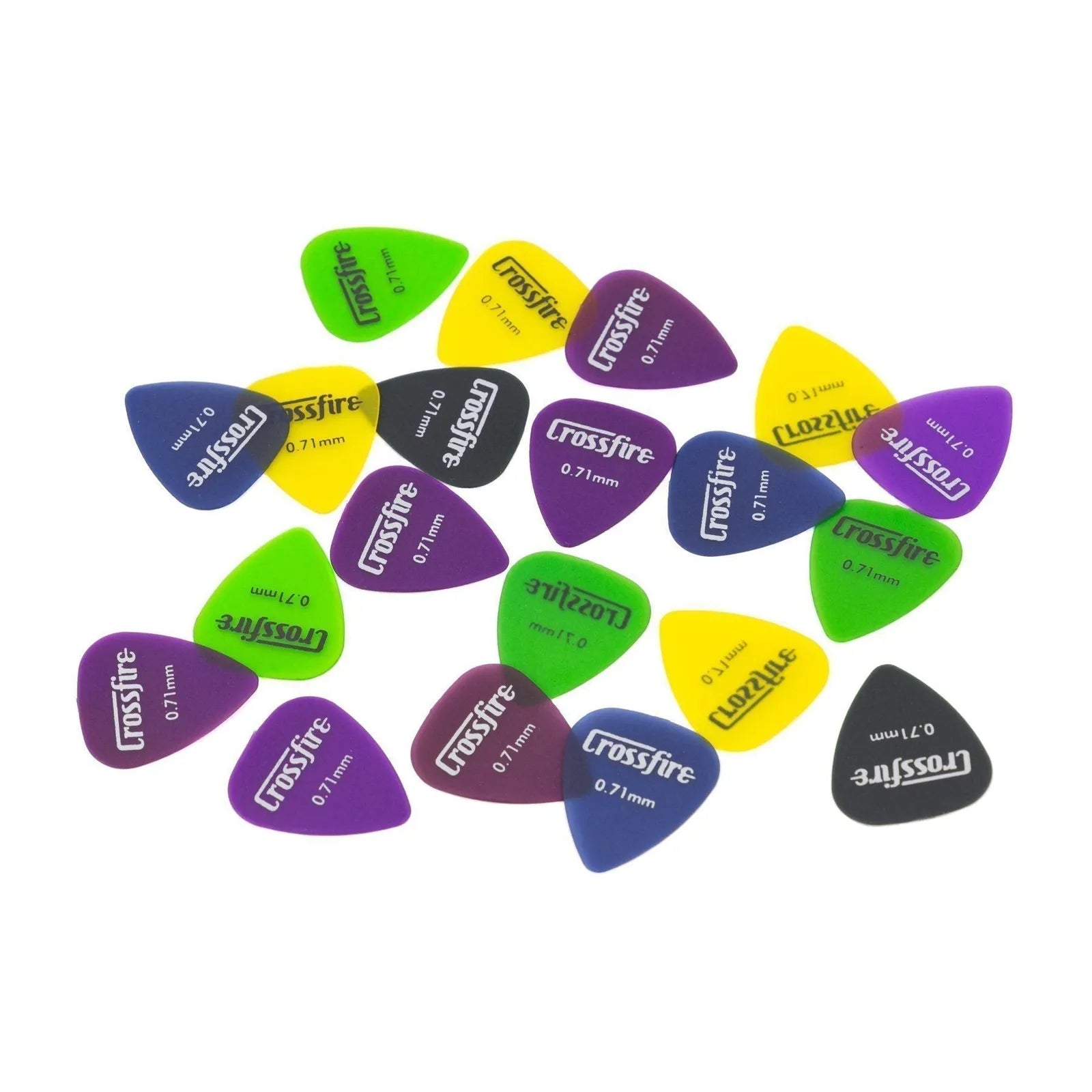 Crossfire 0.71mm Assorted Guitar Picks (20 Pack) in Pop-Top Storage Tin