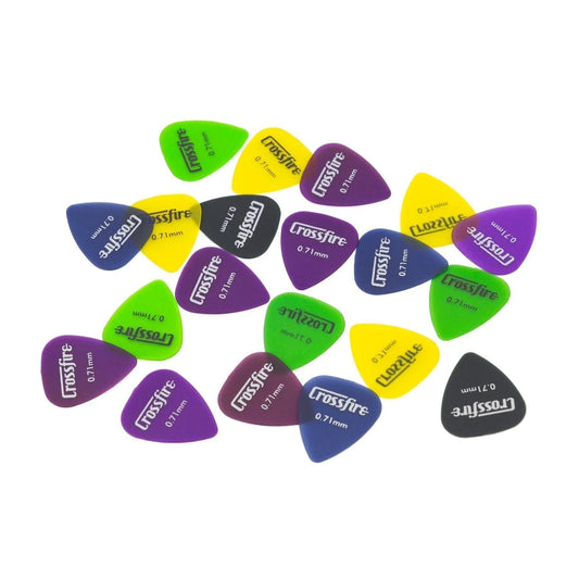Crossfire 0.71mm Assorted Guitar Picks (20 Pack) in Pop-Top Storage Tin