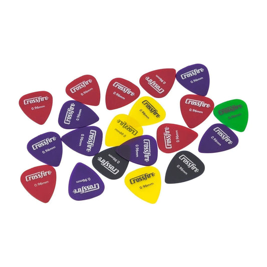 Crossfire 0.96mm Assorted Guitar Picks - 20 Pack in Pop-Top Storage Tin