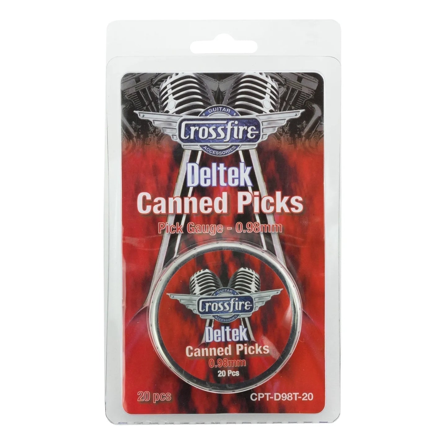 Crossfire Deltek 0.98mm Canned Guitar Picks - 20 Pack Assorted Colors — view 2