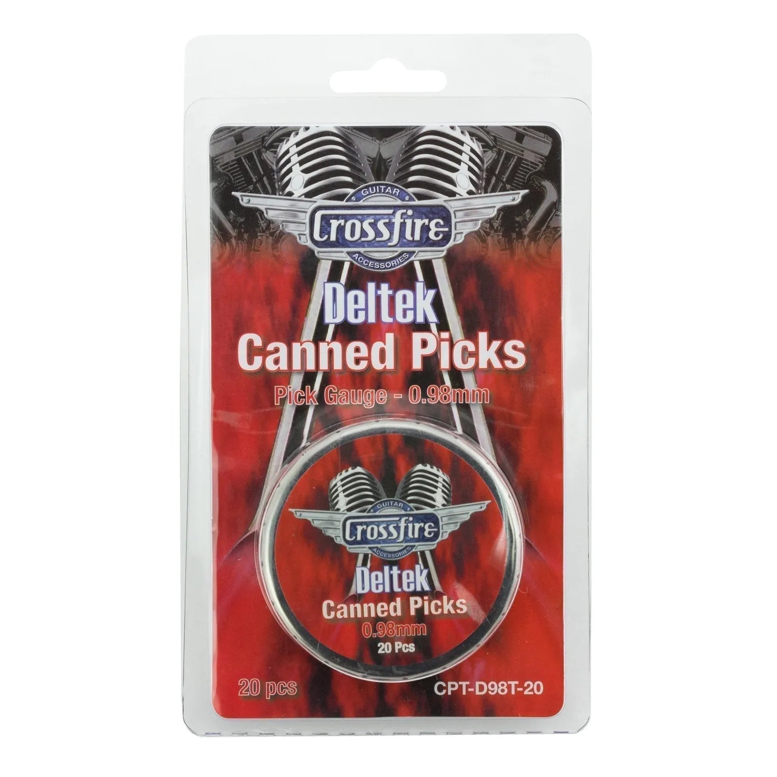 Crossfire Deltek 0.98mm Canned Guitar Picks - 20 Pack Assorted Colors — view 2