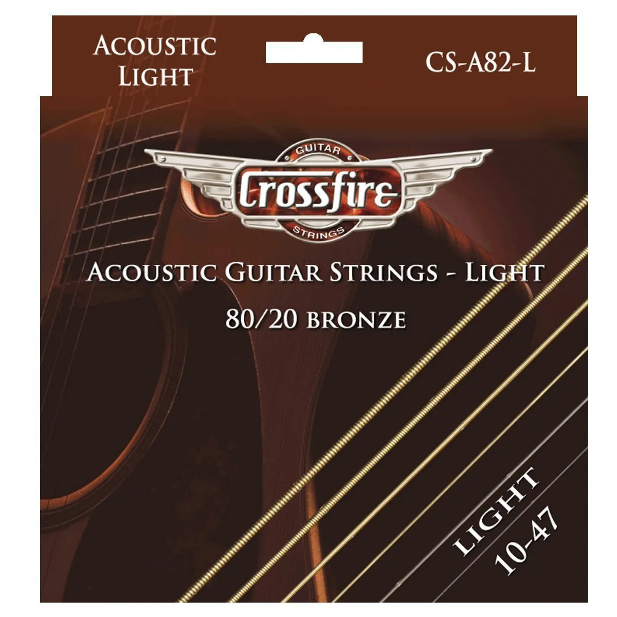 Crossfire CS-A82-L Light 80/20 Bronze Acoustic Guitar Strings 10-47
