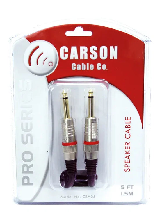 Carson Cable Co 5ft Pro Speaker Cable with Straight Diecast Jacks