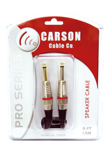Carson PRO 10 Foot Black Speaker Lead Cable Straight Plug  High Quality