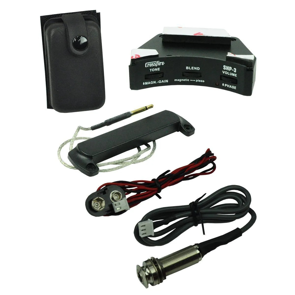 Crossfire Guitar Sound-Hole Pickup Kit with Preamp, Piezo, Magnetic Pickup, and Controls — view 2