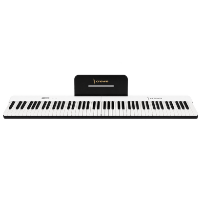 Crown Portable Magnetic Split Digital Piano White 88-Key Touch Sensitive Keyboard with Speakers USB-C Rechargeable Battery