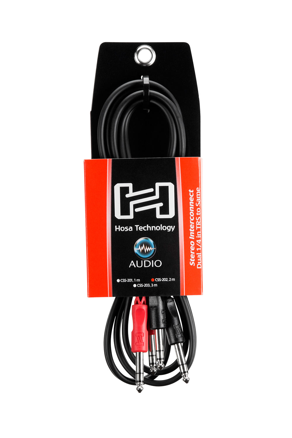 Hosa Stereo Interconnect, Dual 1/4 in TRS to Same, 2 m