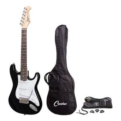 Casino CST-20-BLK Short Scale Electric Guitar Set with Gig Bag - Black