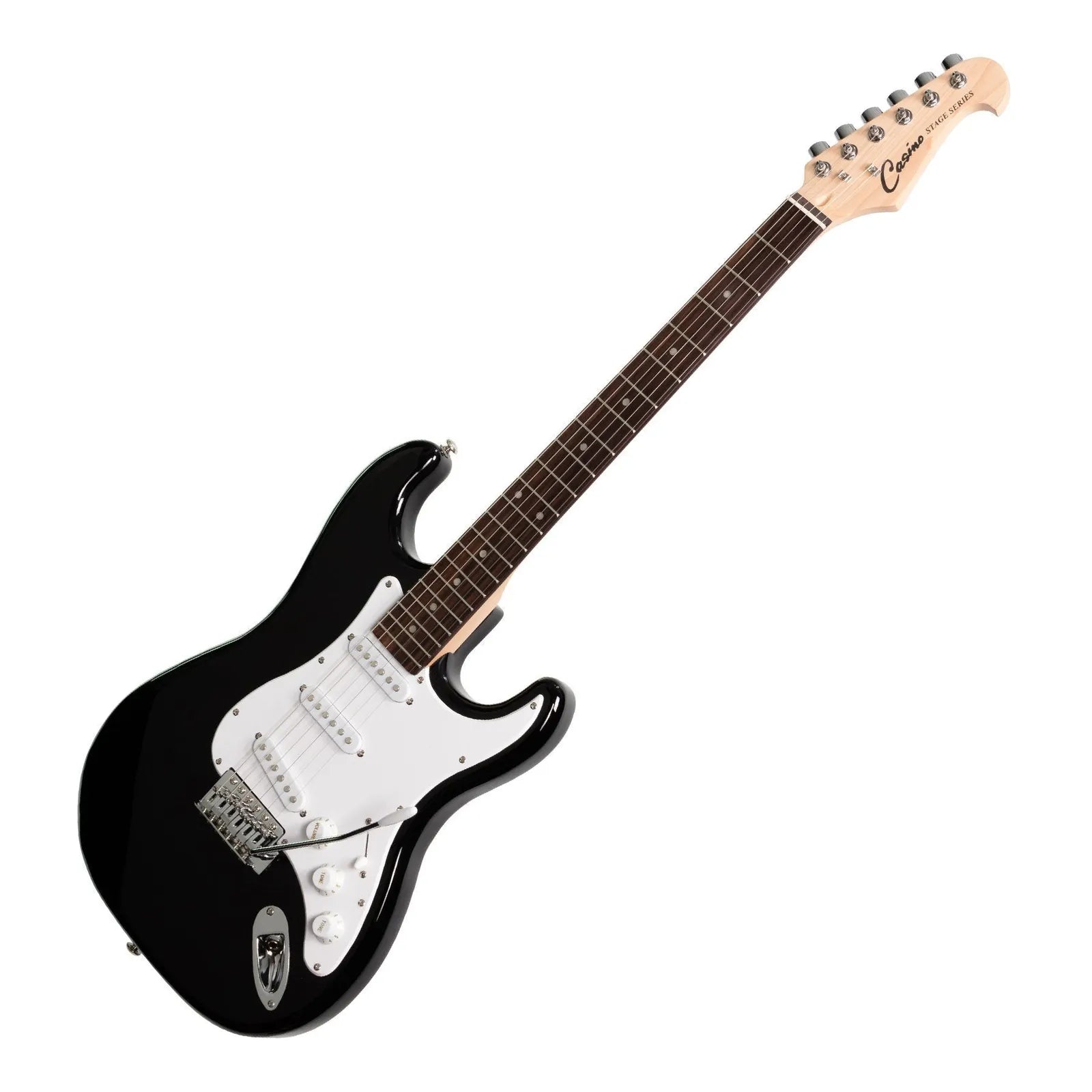 Casino CST-22-BLK Electric Guitar Set ST-Style Black with Gig Bag, Strap, Lead, and Picks — view 4