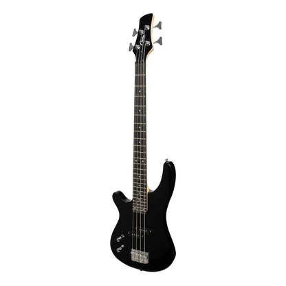 Casino '24 Series' Left Handed Short Scale T-Style Electric Bass Guitar Set Black CTB-24SL-BLK — view 2
