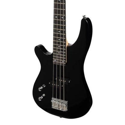 Casino '24 Series' Left Handed Short Scale T-Style Electric Bass Guitar Set Black CTB-24SL-BLK — view 5