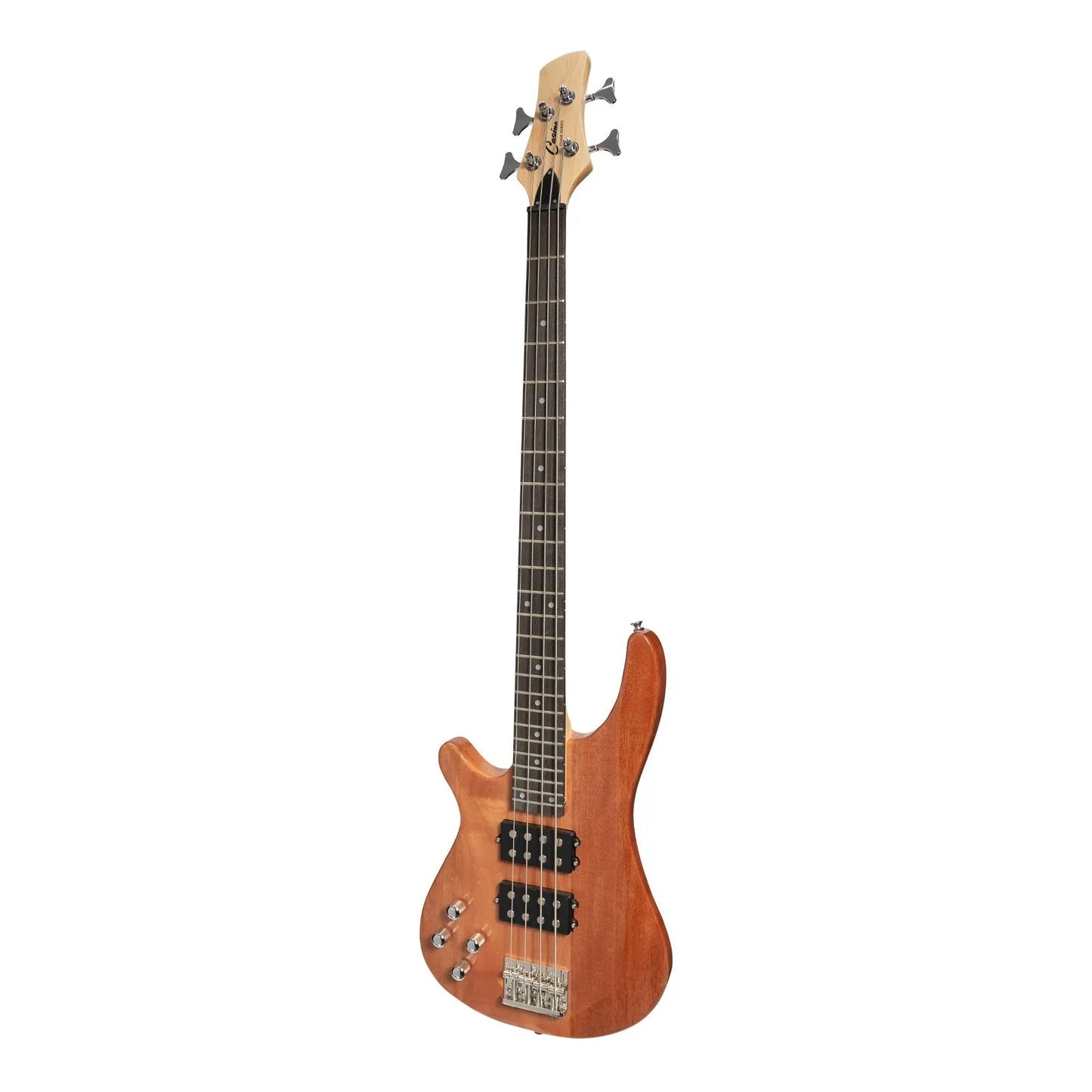 Casino '24 Series' Left Handed Mahogany T-Style Electric Bass Guitar Set Natural Gloss with Gig Bag and Accessories — view 2