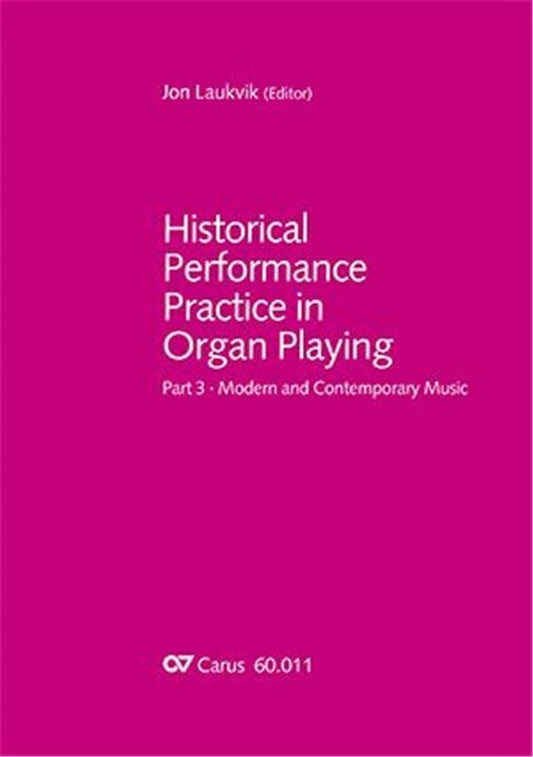 Historical Performance Practice In Organ Playing Part 3 Softcover Book (Organ)