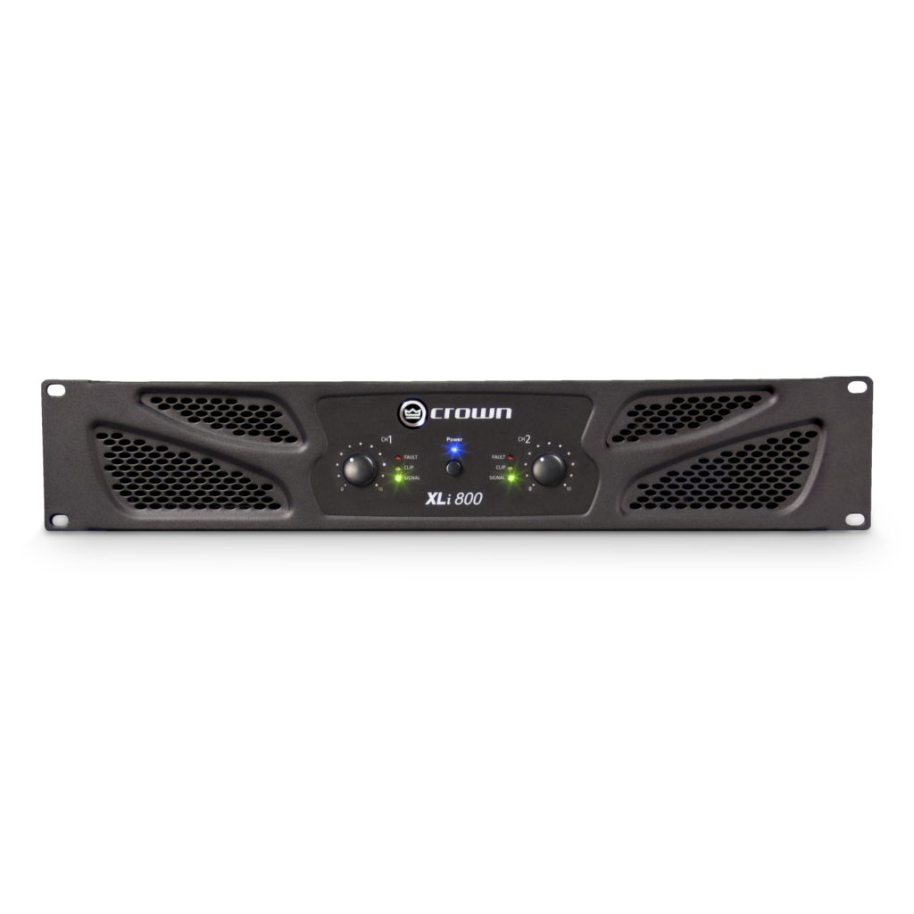 Crown XLI800 Power Amplifier, 2 Channel, 300W at 4OHM, RCA & XLR Inputs, Affordable & Reliable for DJs, Musicians, and Venues