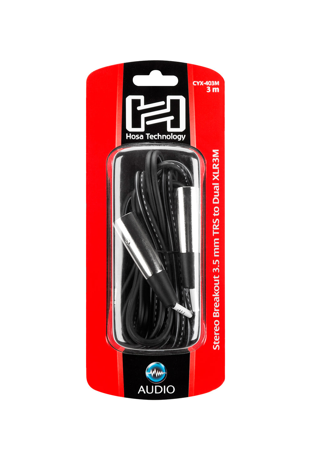 Hosa Stereo Breakout, 3.5 mm TRS to Dual XLR3M, 3 m