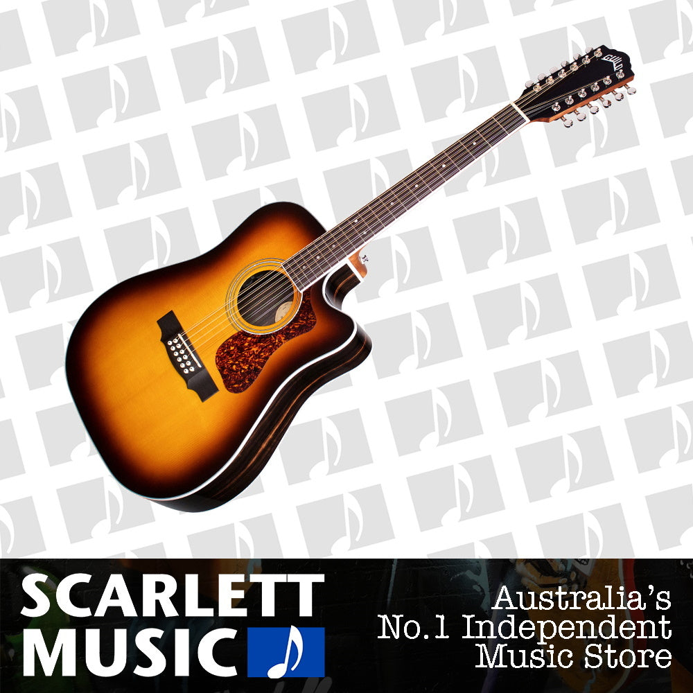 Guild D-2612CE Deluxe 12 String Acoustic Guitar Antique Sunburst — view 2
