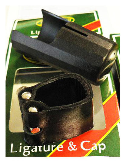 J Michael Clarinet Leather Ligature with Mouthpiece Cap — view 2