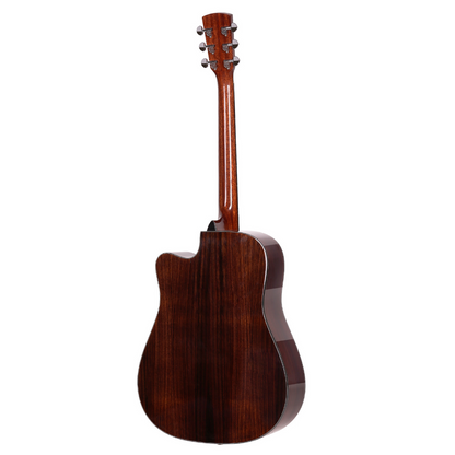Saga D20C Solid Top Dreadnought Cutaway Acoustic-Electric Guitar Natural — view 2