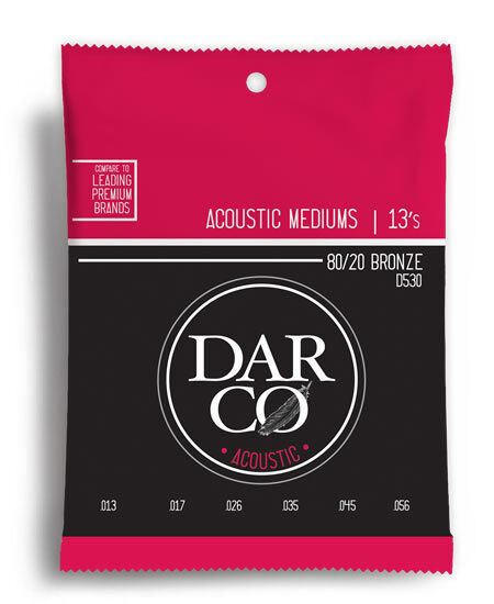 Darco Acoustic 80/20 Bronze Medium Guitar String Set D530 (13-56)